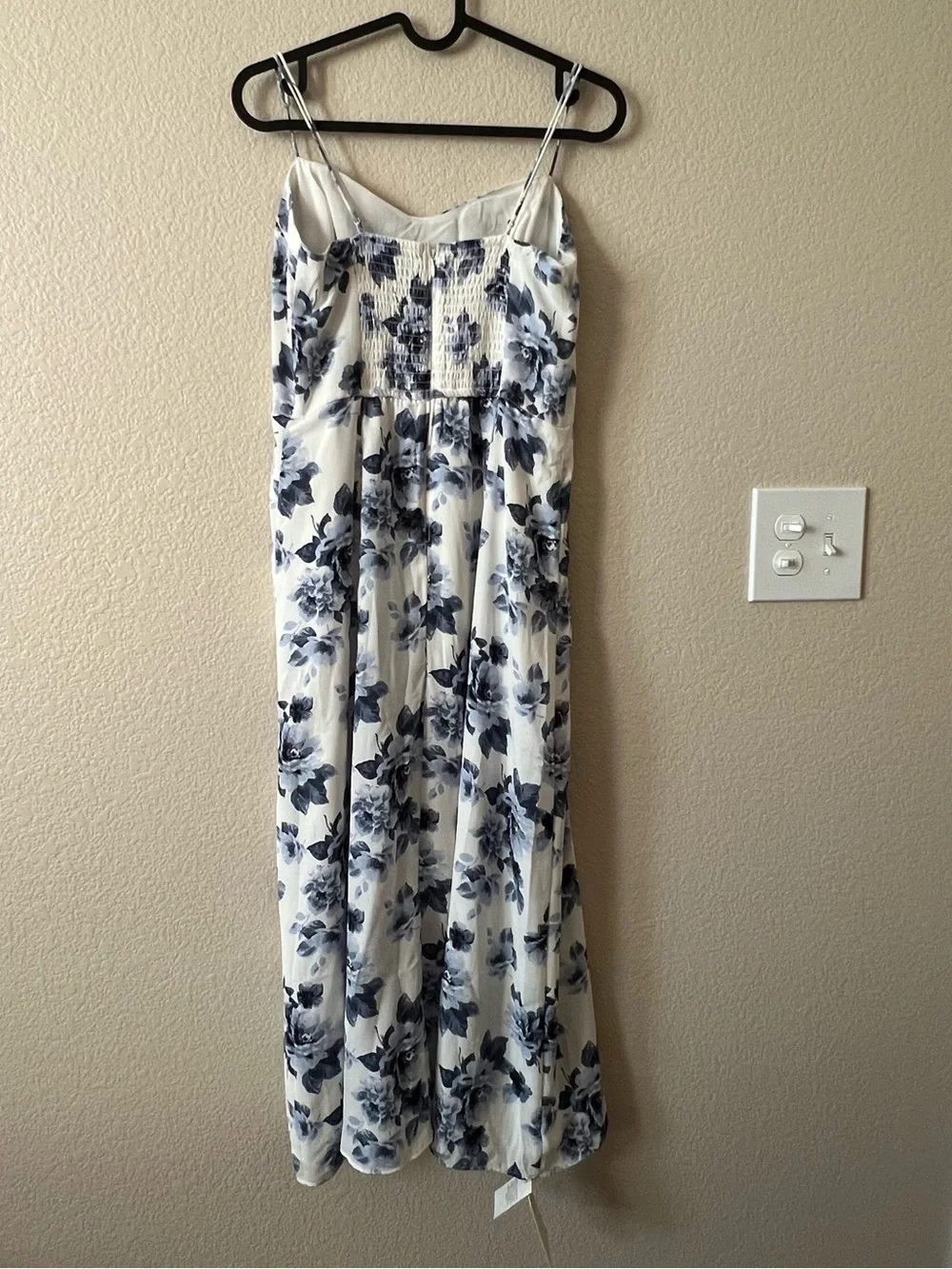 NWT Abercrombie & Fitch White Dress with Blue Floral Print